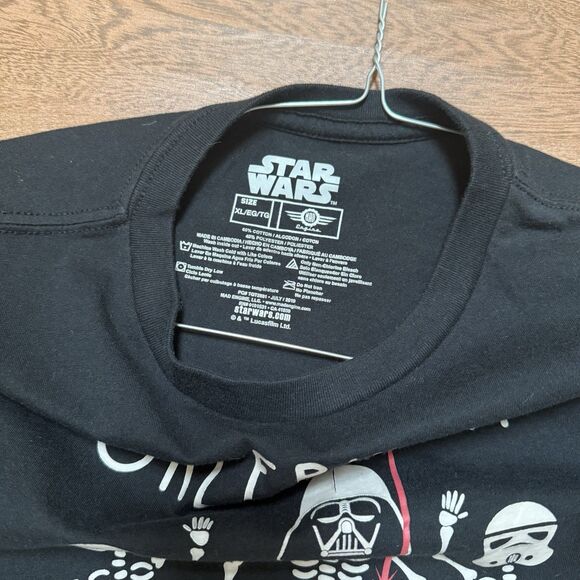 Glow In Dark Star Wars Creepin It Impe Real TShirt Skeletons Vader Youth Boys XL - Picture 5 of 5